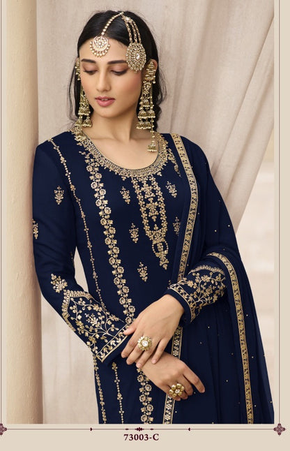 Women's Wear Pakistani Heavy Georgette Sharara Palazzo Stitched Salwar Kameez Suits