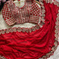 Heavy Faux Georgette Saree with Sequin Work, Mirror Lace Border & Embroidered Blouse