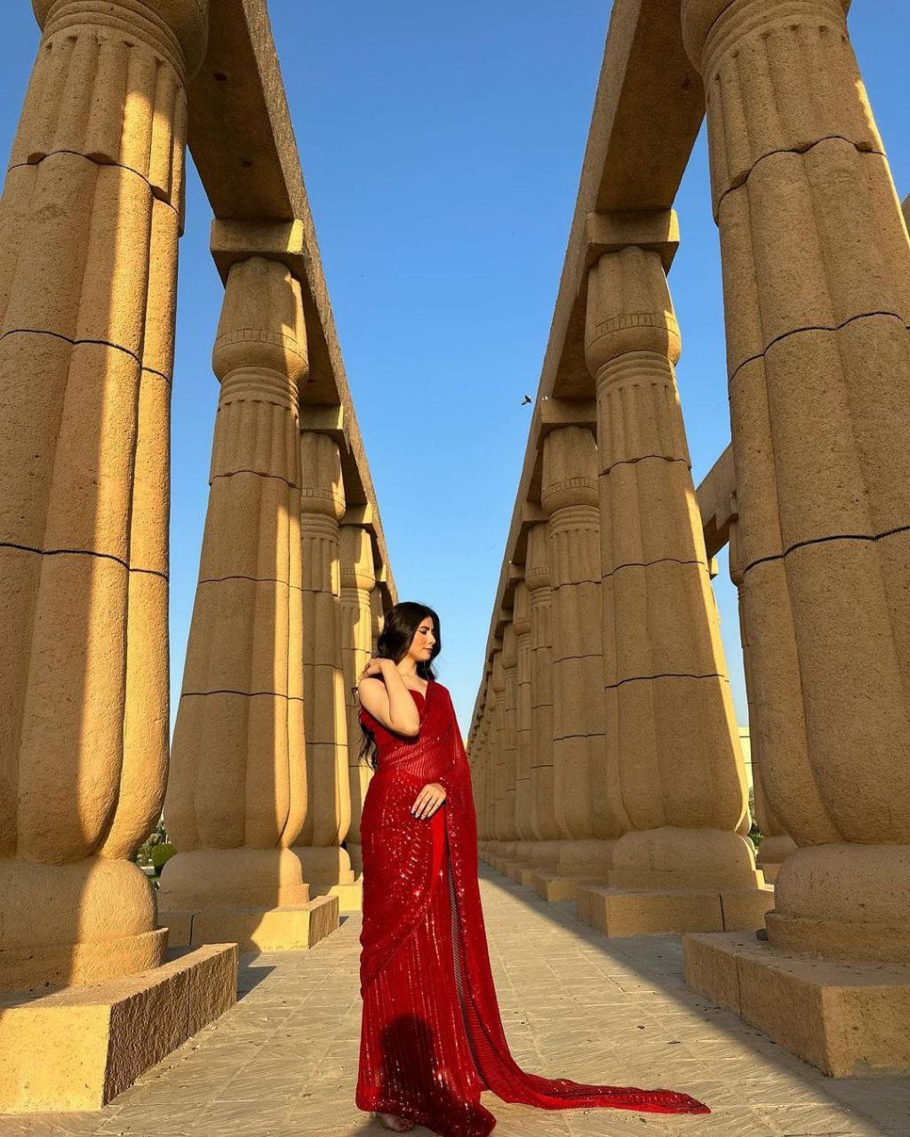 New Bollywood Blockbuster 3MM Sequins Georgette Saree with Silk Blouse | Premium Quality Embroidered Lace Border