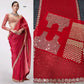 Heavy Faux Georgette Saree with Sequin Work, Mirror Lace Border & Embroidered Blouse