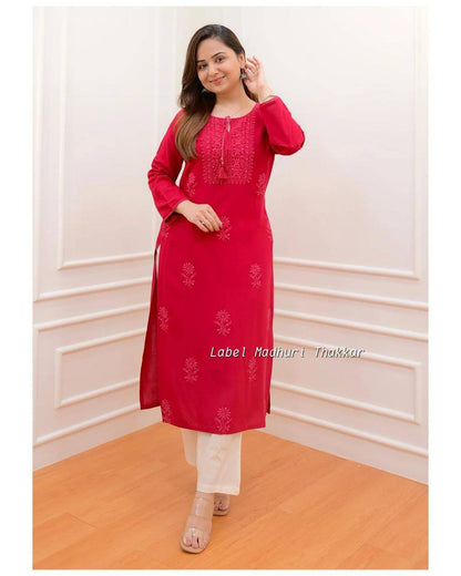 Sequence Embroidery Work Kurti and Pant