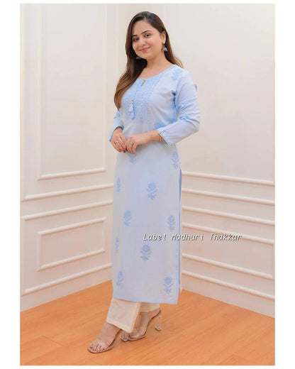 Sequence Embroidery Work Kurti and Pant