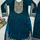 Designer Heavy Viscose Velvet Suit Set with Full Embroidery & Sequins Work Fully Stitched Top and Pant for Women Party & Wedding Wear