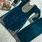Designer Heavy Viscose Velvet Suit Set with Full Embroidery & Sequins Work Fully Stitched Top and Pant for Women Party & Wedding Wear