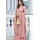 Woman's Wear Designer Outfits Collection Indian Pakistani Wedding Wear Embroidery Worked Straight Shalwar Kameez Palazzo Dupatta Suit