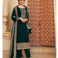 Wine Pakistani Women's Embroidered Silk Georgette with Santoon Inner & Embroidered Silk Georgette Dupatta and Bottom- Salwar Suit Material