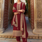 Maroon Pakistani Women's Embroidered Silk Georgette with Santoon Inner & Embroidered Silk Georgette Dupatta and Bottom- Salwar Suit Material