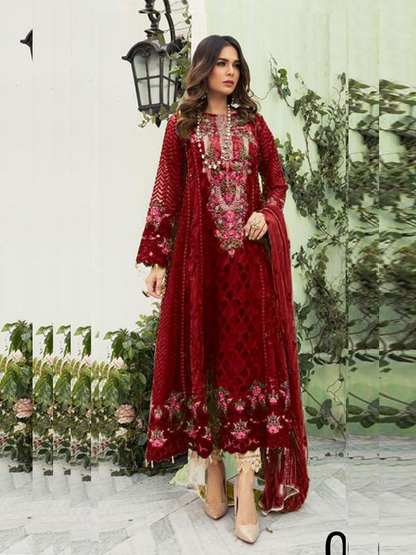 Yellow Womens Designer Party Wear Fox Georgette Pakistani Salwar Kameez With Duaptta