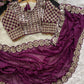 Heavy Faux Georgette Saree with Sequin Work, Mirror Lace Border & Embroidered Blouse