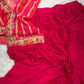 Pink Cotton Embroidered Thread Work Square Leheriya Jacket Lehenga Set For Women