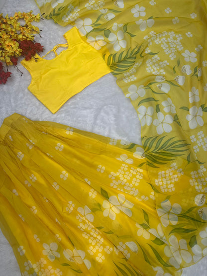 NEW DESIGNER DIGITAL PRINT TEBY SILK PARTY WEAR LAHENGA  WITH STICH CHOLI