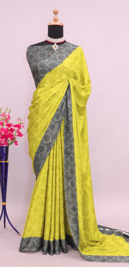 Beautiful Partywear Bollywood Fashionable Fancy Turkey Crape  silk Saree Beautiful  Indian Women Wedding Traditional Saree