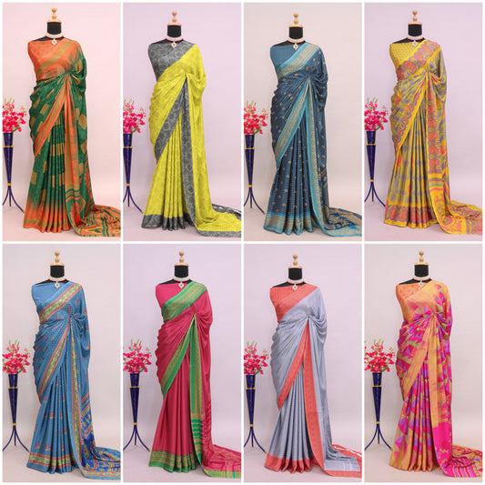 Beautiful Partywear Bollywood Fashionable Fancy Turkey Crape  silk Saree Beautiful  Indian Women Wedding Traditional Saree
