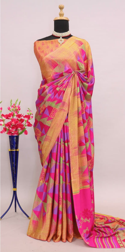 Beautiful Partywear Bollywood Fashionable Fancy Turkey Crape  silk Saree Beautiful  Indian Women Wedding Traditional Saree