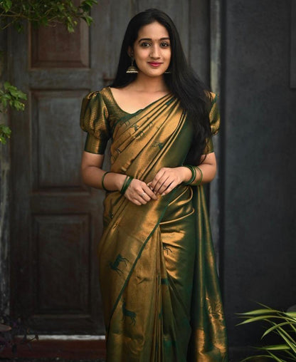 Women's Soft Lichi Silk Lightweight Casual Wear Saree With Unstiched Blouse Piece
