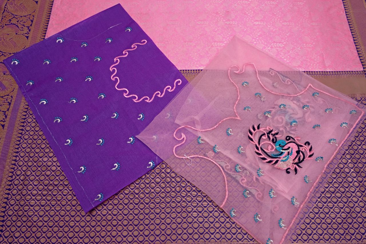 Women's Pink Banarasi Soft Lichi Silk Saree For Beautiful Rich Pallu & Jacquard Lace Border Work Saree With 2 Blouse Pieces