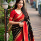 Designer Soft Litchi Silk Lace Border Saree With Unstitched Blouse