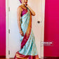 Sky Purple Soft Lichi Silk Saree With Haevy Weaving Rich Pallu Exclusive Extra Ordinery party wear Stunning Look Saree