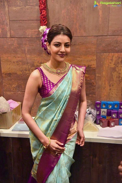 Sky Purple Soft Lichi Silk Saree With Haevy Weaving Rich Pallu Exclusive Extra Ordinery party wear Stunning Look Saree