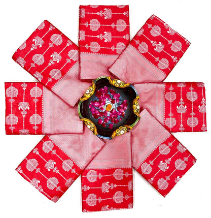 Red Color Wedding Wear Soft Banarasi Silk Saree with Golden Zari Work And Blouse Piece