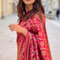 Women's PIink Color Soft Litchi Silk Saree with Unstitched Blouse Piece.