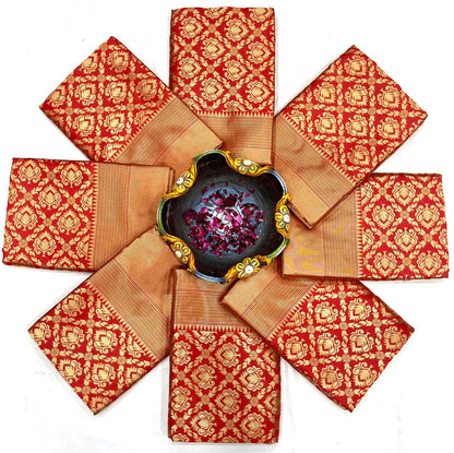 Women's PIink Color Soft Litchi Silk Saree with Unstitched Blouse Piece.