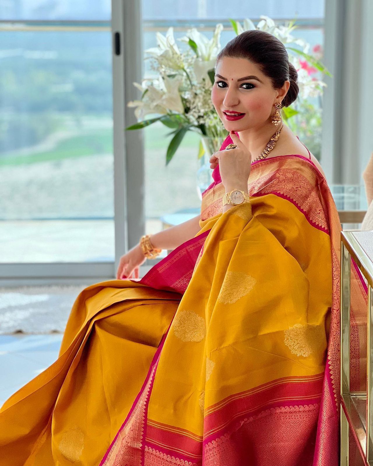 Yellow Jacquard Soft Lichi Silk Traditional Look Saree With Beautiful Rich Pallu and Unstitched Blouse Piece