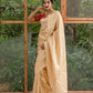 Cream Beautiful Rich Pallu Jaquard Work Saree With Contrast Blouse Piece For Womens