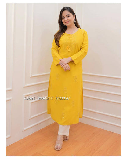 Sequence Embroidery Work Kurti and Pant