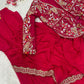 Red Women's Beat Exclusive Party Wear Designer Gown With koti and Dupatta By Dealbazaars