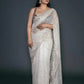 White Saree New Indian Designer Wedding Georgette Party Wear Sari Bollywood