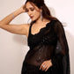 Bollywood Style Black Georgette Thread Sequin Work Saree For Party Wear