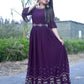 Women's Faux Georgette Stitched Top with Dupatta 3/4 Sleeve Embroidered Pakistani Gown