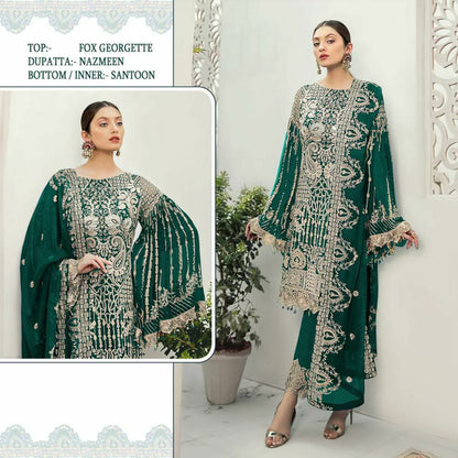 DESIGNER PAKISTANI SUITS COLLECTION BEAUTIFUL STYLISH FANCY COLORFUL PARTY WEAR & OCCASIONAL WEAR FAUX GEORGETTE EMBROIDERED DRESSES