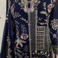 NAVY BLUE PAKISTANI WEDDING COLLECTION FAUX GEORGETTE FABRIC WITH EMBROIDERY WORK SEMI STITCHED SALWAR KAMEEZ SUIT