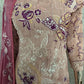 Women's Light Peach Georgette Embroidered Semi Stitched Salwar Kameez With Dupatta