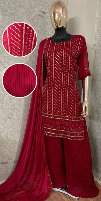 Deep Pink Salwar Kameez Suit For Women Latest Designer Kurta Palazzo set Indian Wedding Festival Wear Shalwar Suit Traditional Dresses