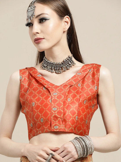 ORANGE INDIAN TRADITIONAL WEAR COLLECTION BEAUTIFUL STYLISH FANCY COLORFUL PARTY WEAR & OCCASIONAL WEAR ART SILK SAREE