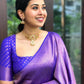 Superb Blue Color Beautiful Jacquard Work Trendy Wedding Saree for Women's