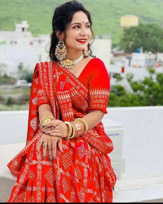 Party wear Kanjeevaram Soft Silk Red Jacquard Saree With Blouse