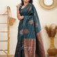 Women's Kanchipuram Banarasi Lichi Silk Kanjivaram Saree With Plain Unstitched Blouse Piece