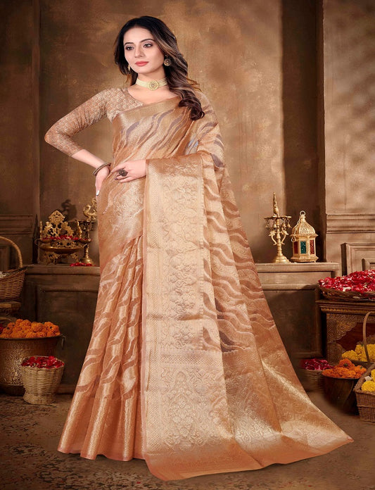 Fancy Soft Organza Silk Saree Party Wear Traditional Collection For Womens