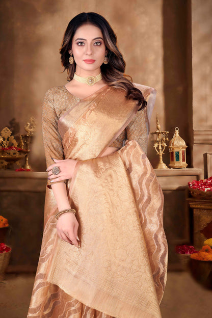 Fancy Soft Organza Silk Saree Party Wear Traditional Collection For Womens