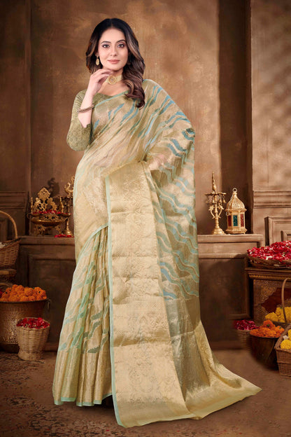 Fancy Soft Organza Silk Saree Party Wear Traditional Collection For Womens