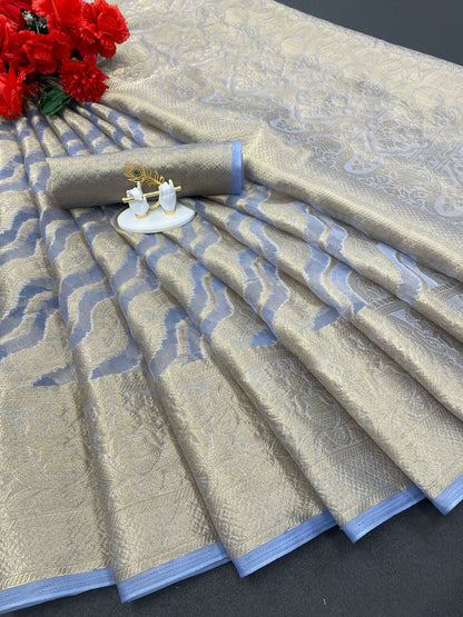 Fancy Soft Organza Silk Saree Party Wear Traditional Collection For Womens