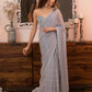 Women's Fancy Thread Sequins With Siroski Design Shimmer Saree With Blouse Piece