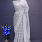 Women's Fancy Thread Sequins With Siroski Design Shimmer Saree With Blouse Piece