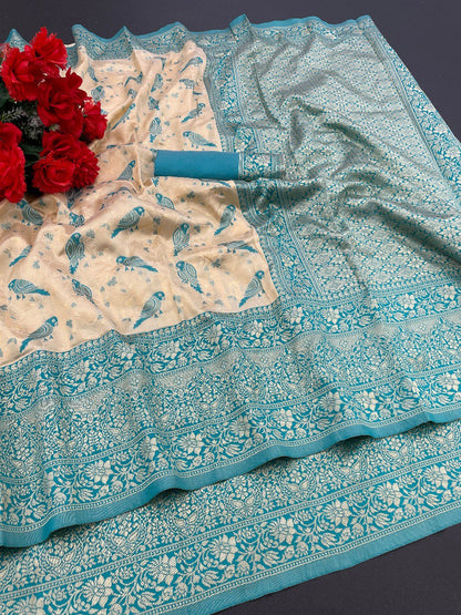 Women's Kanjeevaram Silk Saree With Woven Work Heavy Designer Wedding Wear Best Banarasi Silk Saree