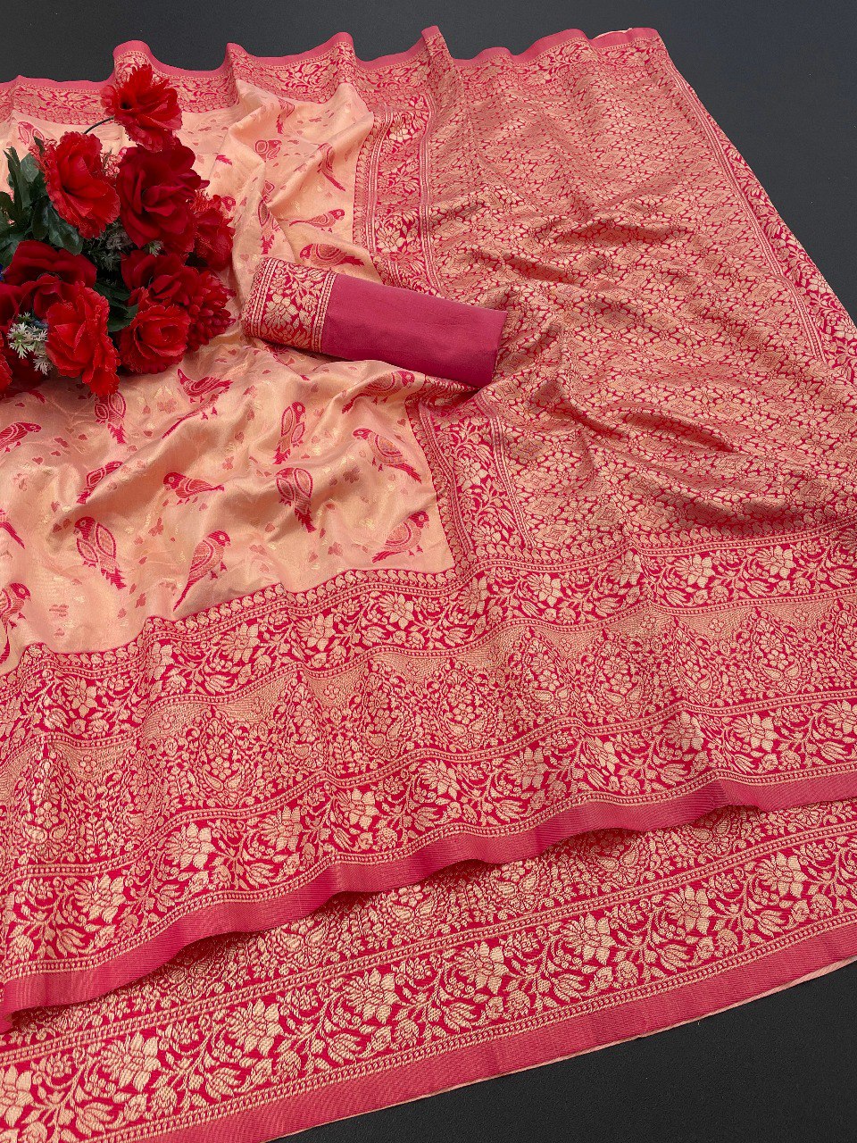 Women's Kanjeevaram Silk Saree With Woven Work Heavy Designer Wedding Wear Best Banarasi Silk Saree