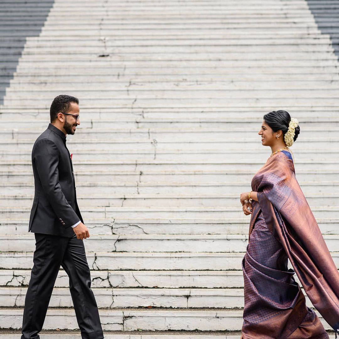 Blue & Maroon  Kanchipuram Soft Lichi Silk Saree Bold And Beautiful Weaving Banarasi  Silk Exclusive Indian Wedding Saree